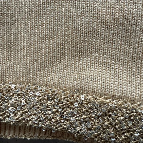 Miu Miu Beige and Gold Glitter Crop Top - Picture 3 of 6